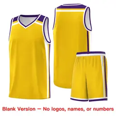 Gold Purple White Color Charge Series Team Basketball Jersey 7
