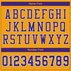 Gold Purple-White Mesh Football Jersey 3