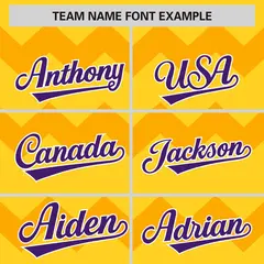 Gold Purple-White Ripple Design Authentic Baseball Jersey 4