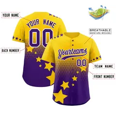 Gold Purple White Rising Stars Gradient Baseball Jersey 2