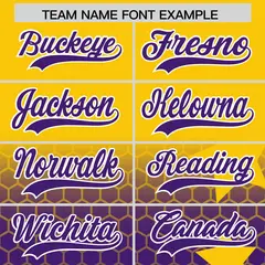 Gold Purple White Rising Stars Gradient Baseball Jersey 3