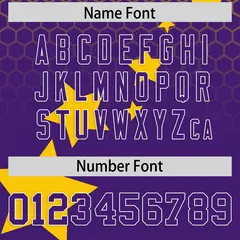 Gold Purple White Rising Stars Gradient Baseball Jersey 4