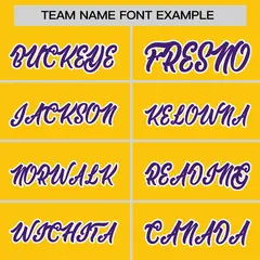Gold Purple-White Stripe Raglan Baseball Jersey 3