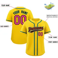 Gold Quick Dry Baseball Jersey 2