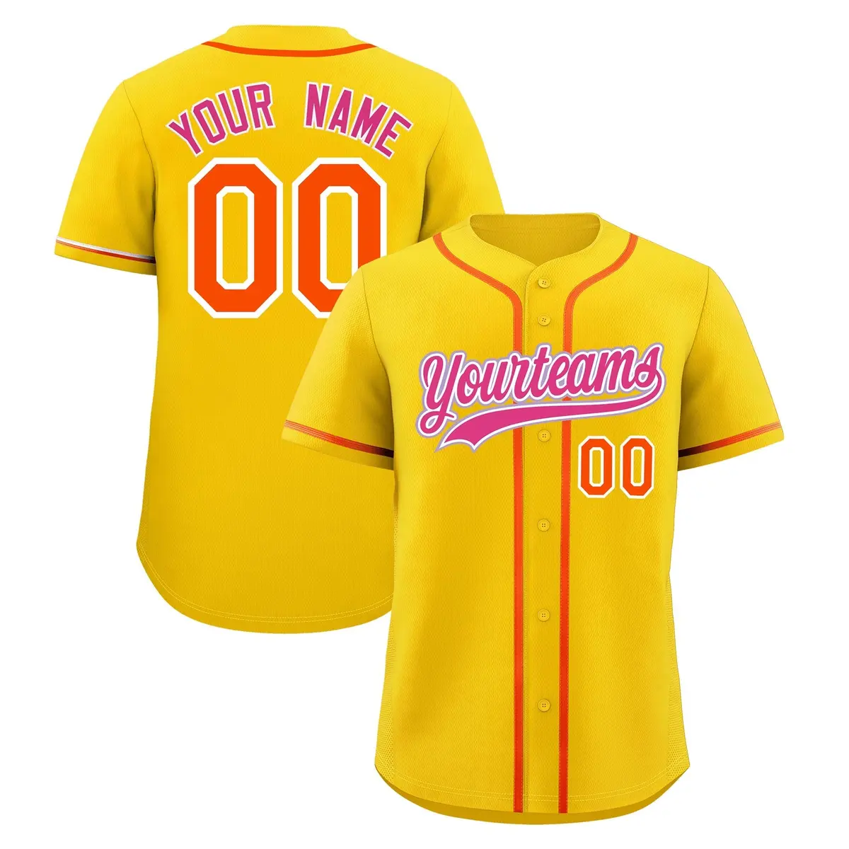 Gold Quick Dry Baseball Jersey