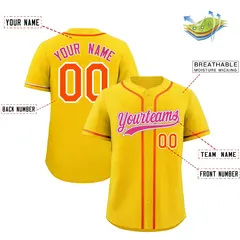 Gold Quick Dry Baseball Jersey 2