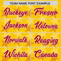 Gold Red All Star Graffiti Pattern Authentic Football Jersey 3