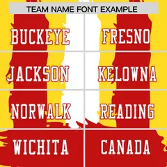 Gold Red and White Graffiti Flag Football Jersey 3