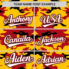 Gold Red-Black Camo Authentic Baseball Jersey 3