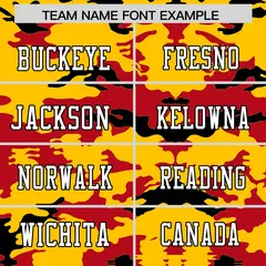 Gold Red-Black Camo Authentic Football Jersey 3