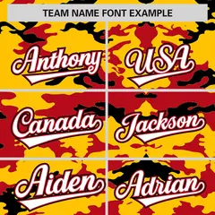 Gold Red-Black Camo Varsity Full-Zip Letterman Bomber Jacket 3