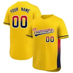 Gold Red-Black Gradient Side Baseball Jersey