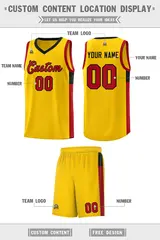 Gold Red-Black Side Two-Tone Basketball Jersey 2