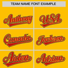 Gold Red Black Star Series Lace-Up Neck Hockey Jersey 3