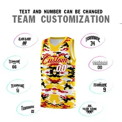 Gold Red-Black-White Camo Basketball Jersey 4