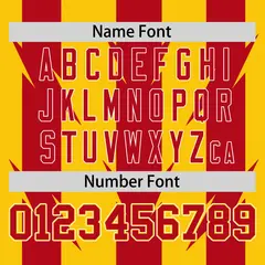 Gold Red Blade Pattern Raglan Baseball Jersey 4