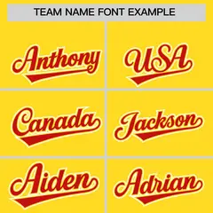 Gold Red Edge Color Block Authentic Baseball Jersey 3