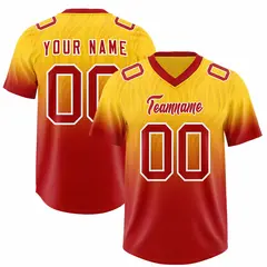 Gold Red Gradient Authentic Outdoor Football Jersey 1