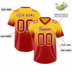 Gold Red Gradient Authentic Outdoor Football Jersey 2
