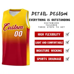Gold Red Gradient Fashion Basketball Jersey 2