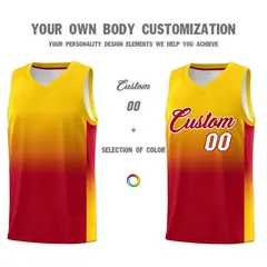 Gold Red Gradient Fashion Basketball Jersey 3