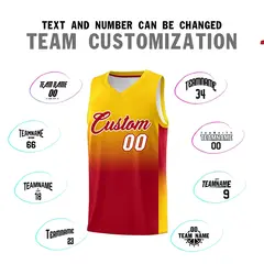 Gold Red Gradient Fashion Basketball Jersey 4