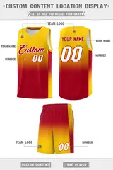 Gold Red Gradient Fashion Basketball Jersey 5