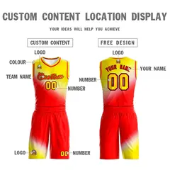 Gold Red Gradient Fashion Sports Basketball Jersey 3