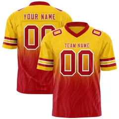 Gold Red Gradient Outdoor Flag Football Jersey