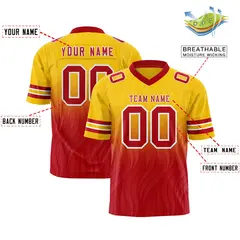 Gold Red Gradient Outdoor Flag Football Jersey 2