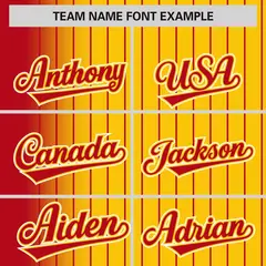 Gold Red Gradient Pinstripe Varsity Full-Snap Letterman Jacket 3