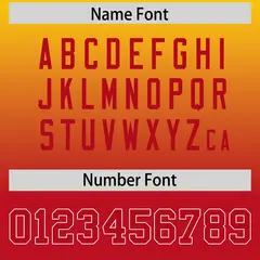 Gold Red Gradient Side Pattern Authentic Football Jersey 4