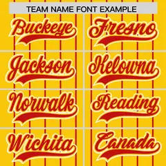 Gold Red Gradient Stripe Fashion Sleeves Baseball Jersey 3