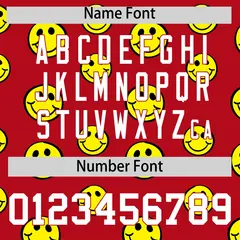 Gold Red Graffiti Gradient Smile Baseball Jersey 4