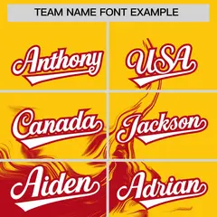 Gold Red Ink Pattern Authentic Baseball Jersey 3