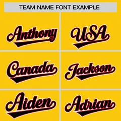 Gold Red Lace-Up Neck Raglan Hockey Hoodie Jersey 3