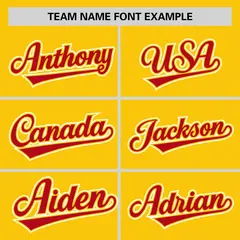 Gold Red Pinstripe Raglan Baseball Jersey 3