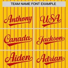 Gold Red Pinstripe Two-Tone Authentic Baseball Jersey 3