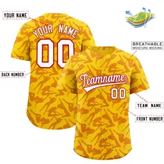 Gold Red Playboy Graffiti Pattern Baseball Jersey 2