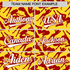 Gold Red Playboy Graffiti Pattern Baseball Jersey 3