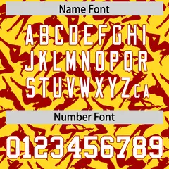 Gold Red Playboy Graffiti Pattern Baseball Jersey 4
