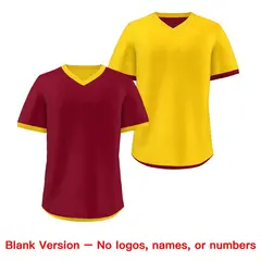 Gold Red Reversible Pullover Baseball Jersey 9