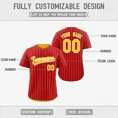 Gold Red Reversible Stripe Baseball Jersey 3