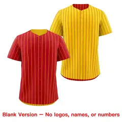 Gold Red Reversible Stripe Baseball Jersey 8