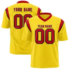 Gold Red Shoulder Cut Two-Tone Flag Football Jersey 1