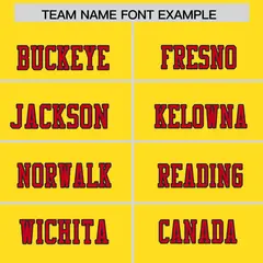 Gold Red Shoulder Cut Two-Tone Flag Football Jersey 3