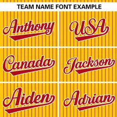 Gold Red Stripe Authentic Pullover Baseball Jersey 3
