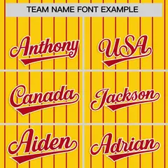 Gold Red Stripe Raglan Sleeves Fashion Baseball Jersey 3