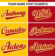 Gold Red Stripe-Solid Combo Authentic Baseball Jersey 3