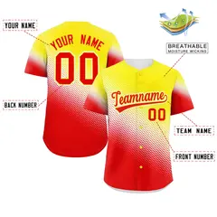 Gold Red Tiny Spot Gradient Authentic Baseball Jersey 2